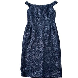 Gucci Black Floral Lace Dress Size 44